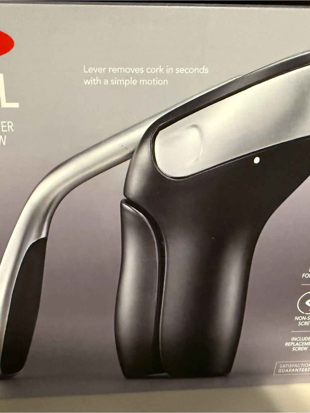 Oxo Steel Vertical Lever Corkscrew in Silver and Black